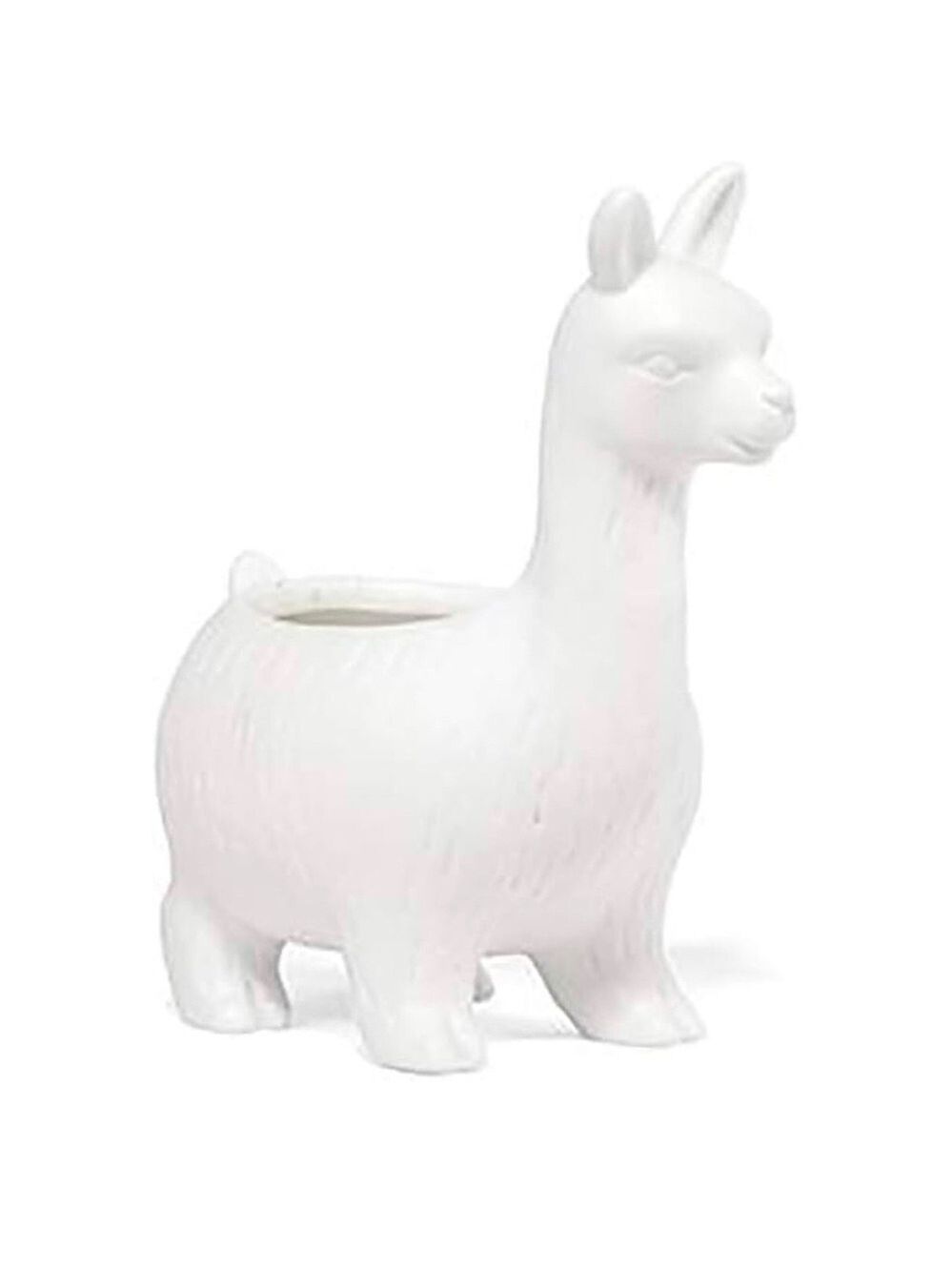 Kikkerland white porcelain llama duo planters